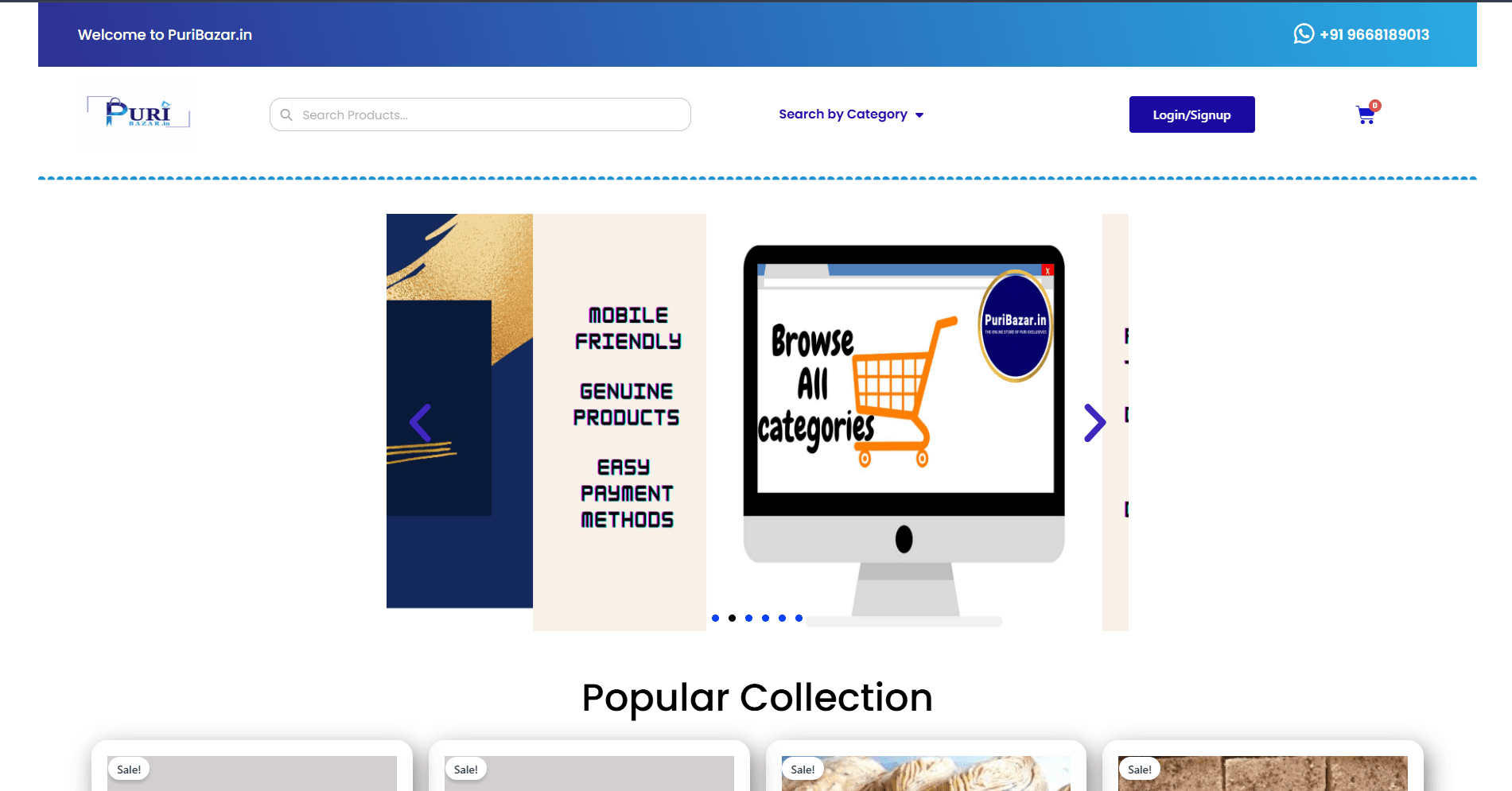 Puribazar ecommerce marketplace, a live Indian web project