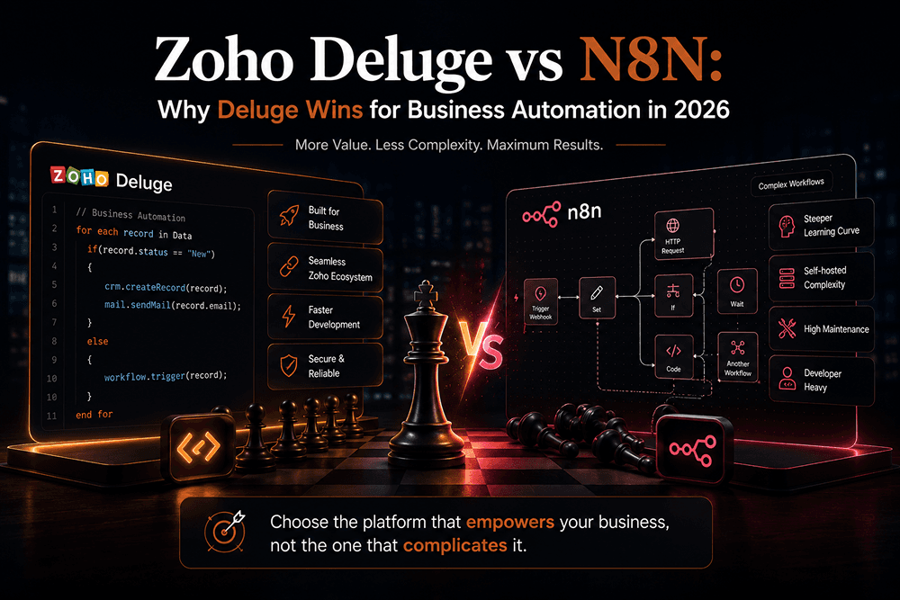 Zoho Deluge vs N8N: Why Deluge Wins for Business Automation in 2026