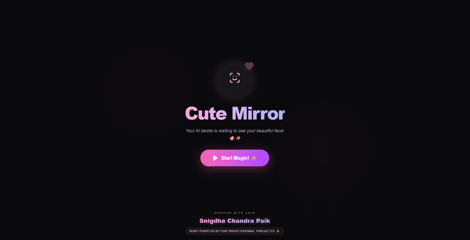Cute Mirror — Web App / AI built by Snigdha Chandra Paik