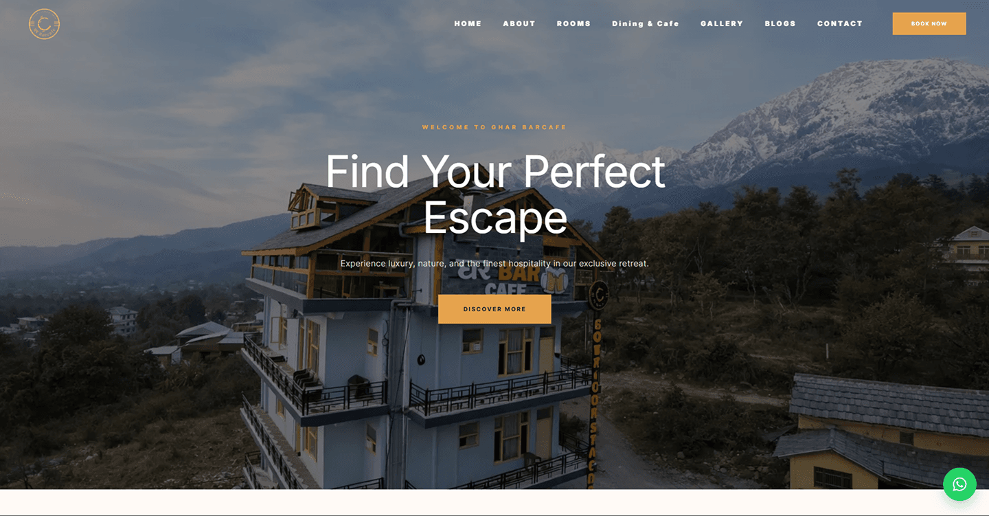 Ghar Bar Boutique Stay & Cafe — Hospitality / Web Platform case study by Snigdha Chandra Paik