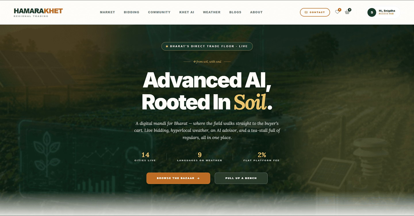 Hamarakhet — AgriTech / Web Platform built by Snigdha Chandra Paik