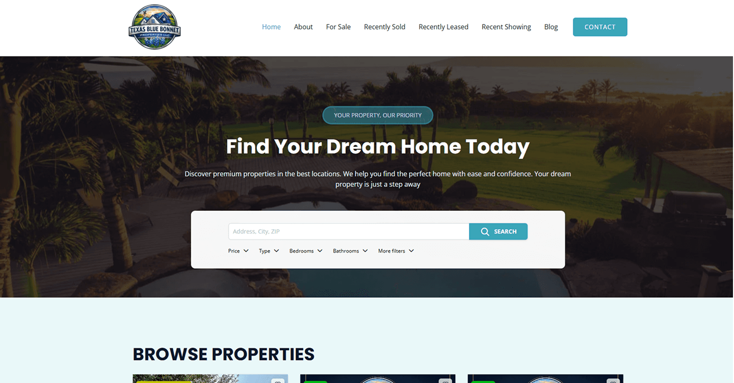Texas Blue Bonnet Properties LLC — REAL ESTATE built by Snigdha Chandra Paik