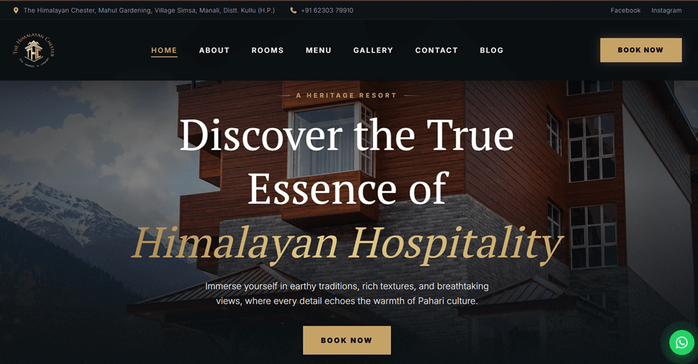 The Himalayan Chester — Hospitality / Web Platform built by Snigdha Chandra Paik